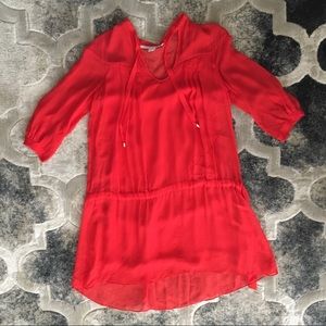 DVF Red Drop Waist Dress